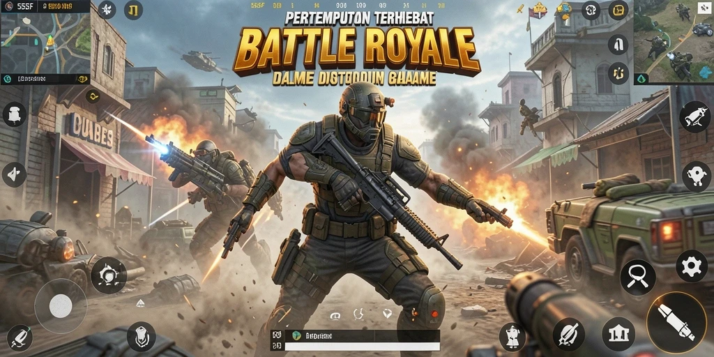 Gameplay seru dalam pertempuran Battle Royale di 555F.
