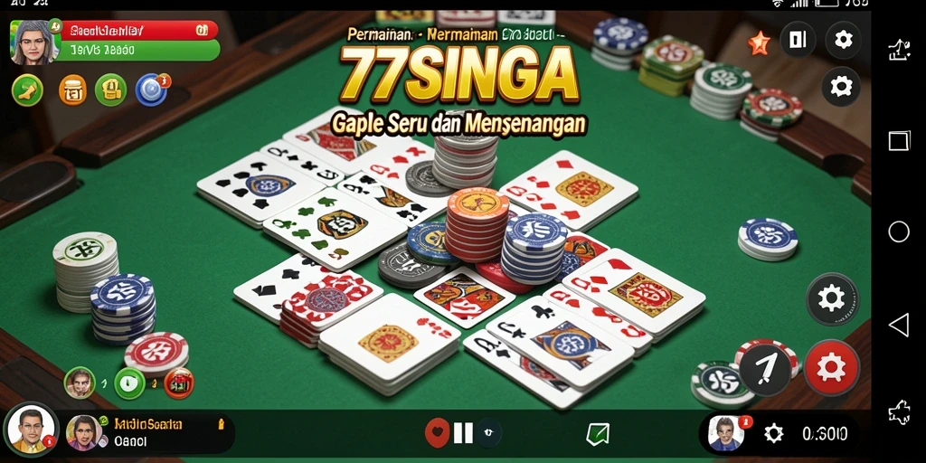 Tampilan gameplay menarik dari permainan Gaple 77SINGA.