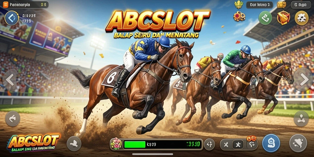 Gameplay balap seru di ABCSLOT dengan kendaraan dan trek yang beragam.