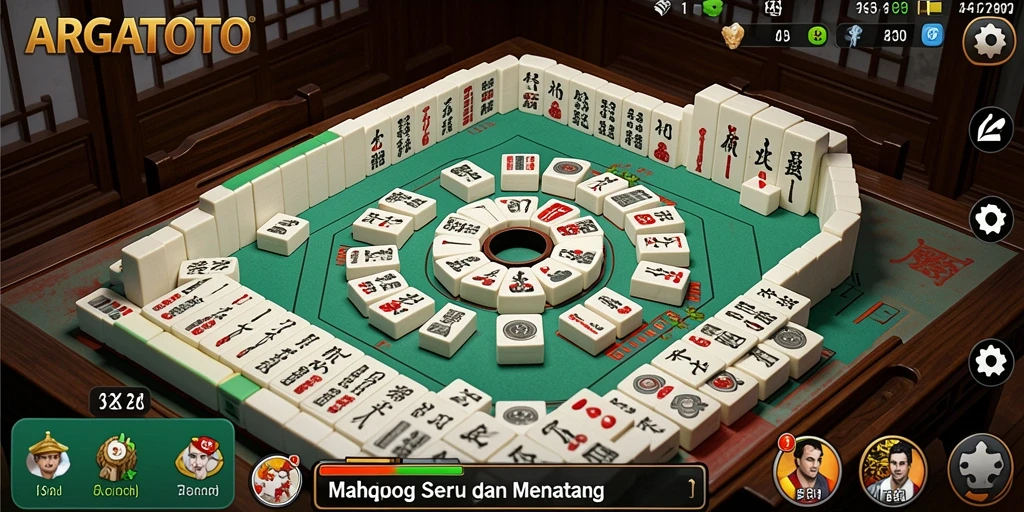 Tampilan gameplay seru dari ARGATOTO, permainan Mahjong yang mendebarkan.