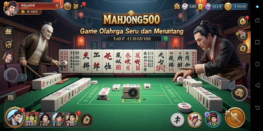 Screenshot gameplay MAHJONG500 menampilkan aksi seru dari pertandingan olahraga.