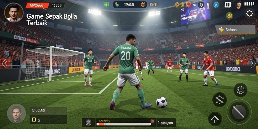 Tampilan gameplay MPO666 yang menegangkan dalam pertandingan sepak bola.