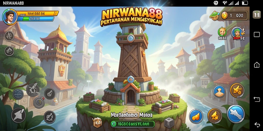 Screenshot NIRWANA88 menampilkan aksi gameplay Tower Defense yang seru.