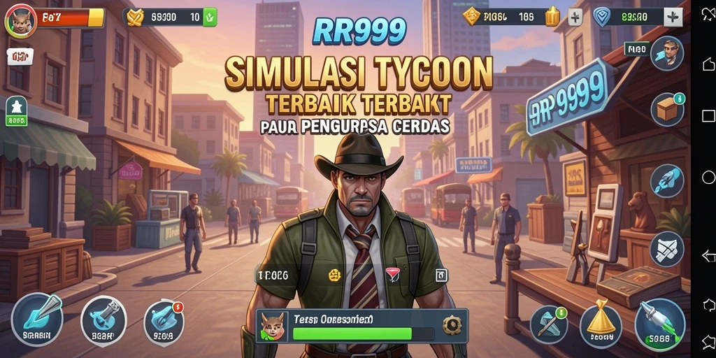 Screenshot utama RR999 menampilkan pengalaman gameplay Tycoon yang mendebarkan.