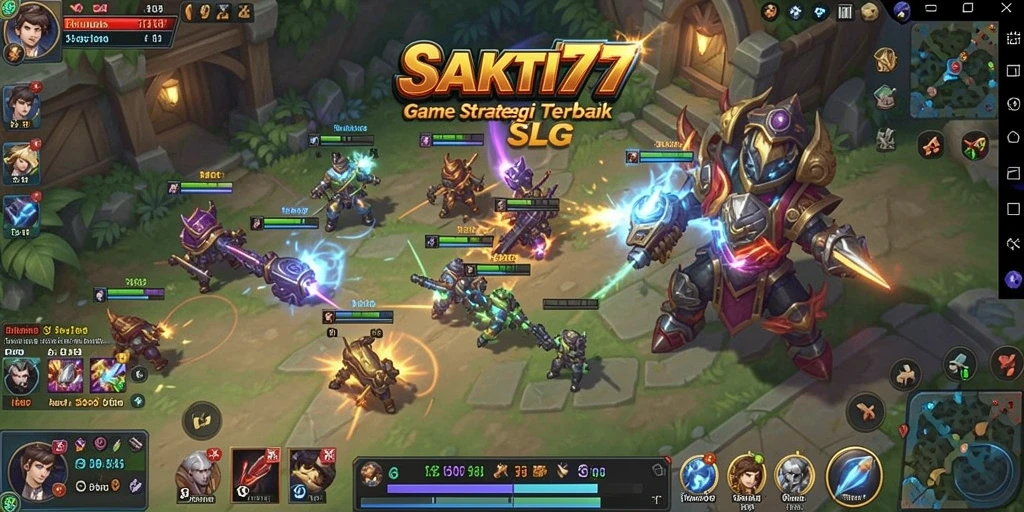 Tampilan gameplay menegangkan dalam SAKTI77 dengan strategis dan aksi pertempuran.