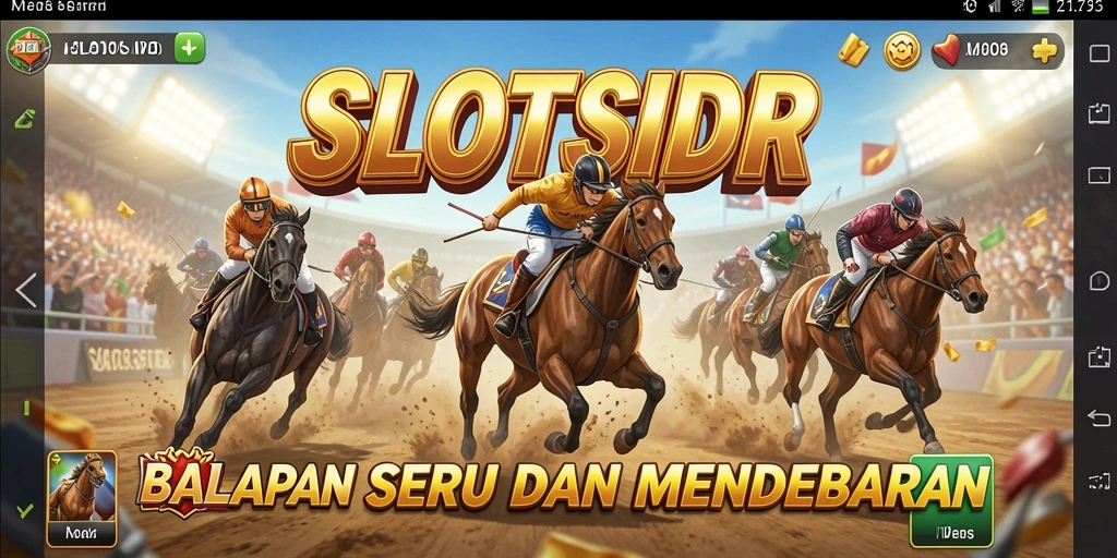 Gameplay SLOTSIDR yang mendebarkan dengan mobil balap dan lintasan yang menantang.