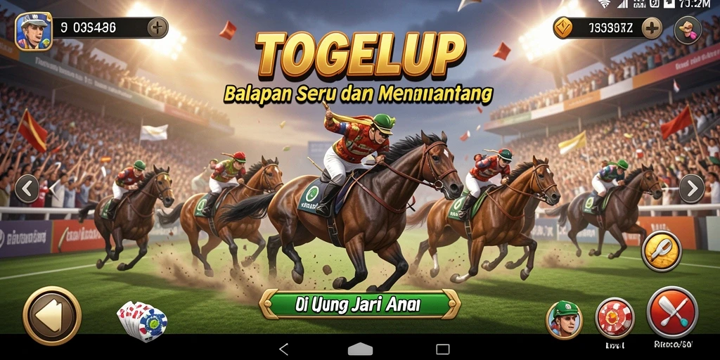 Tampilan gameplay balapan yang cepat dan mendebarkan di TOGELUP.