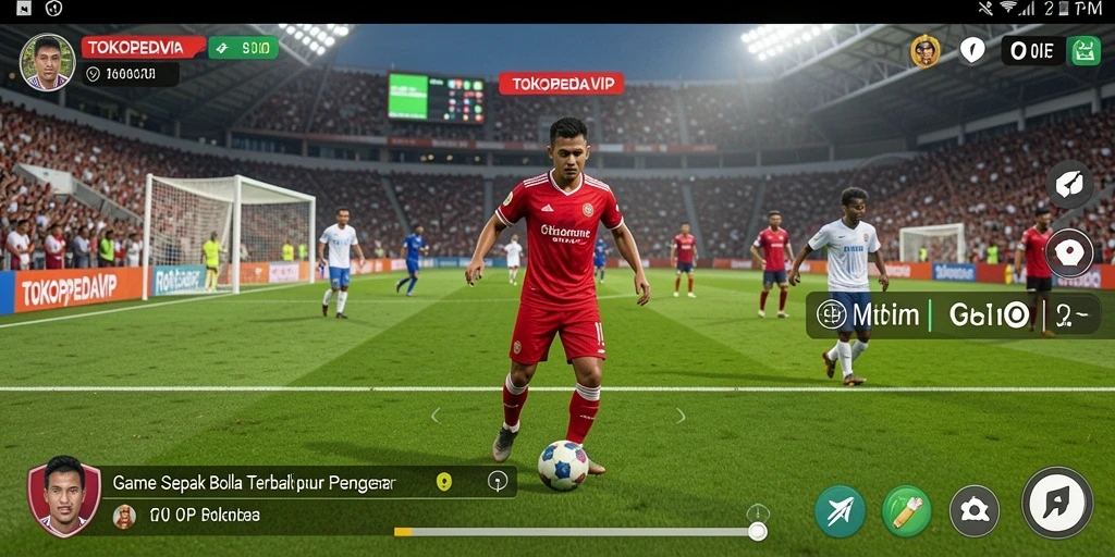 Screenshot gameplay TOKOPEDIAVIP yang menampilkan aksi seru di lapangan.