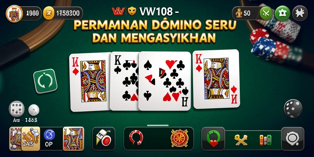 Screenshot VW108 menunjukkan keseruan gameplay Domino yang mengasyikkan.
